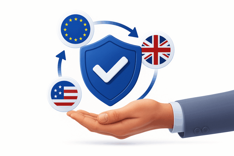 Grafika symbolizująca jedną, zintegrowaną strategię Responsible Person EU UK USA