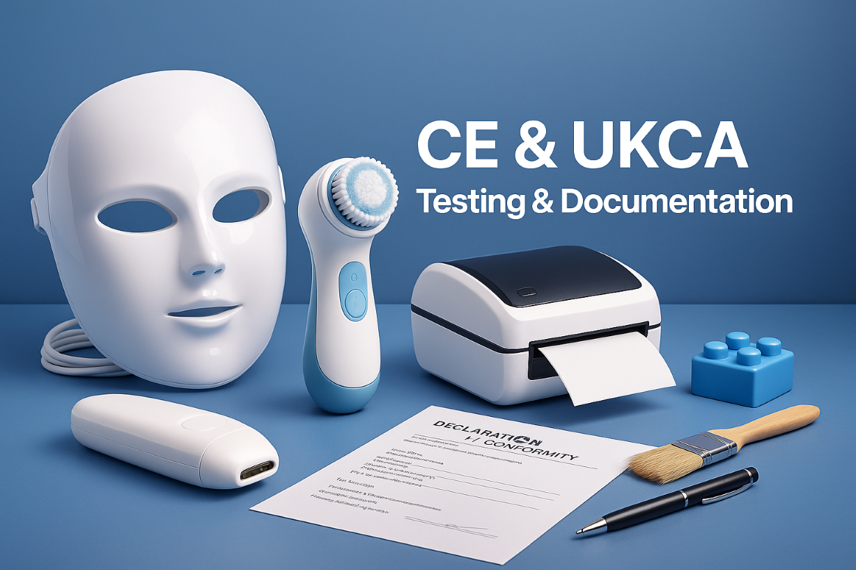 CE & UKCA compliance documentation and testing for devices
