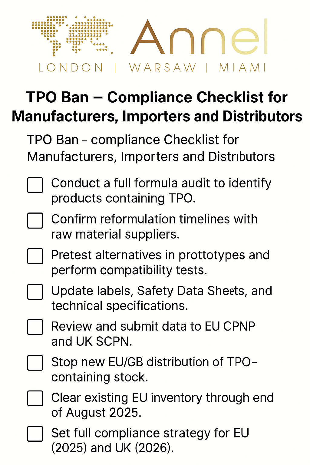 TPO ban 2025 compliance infographic